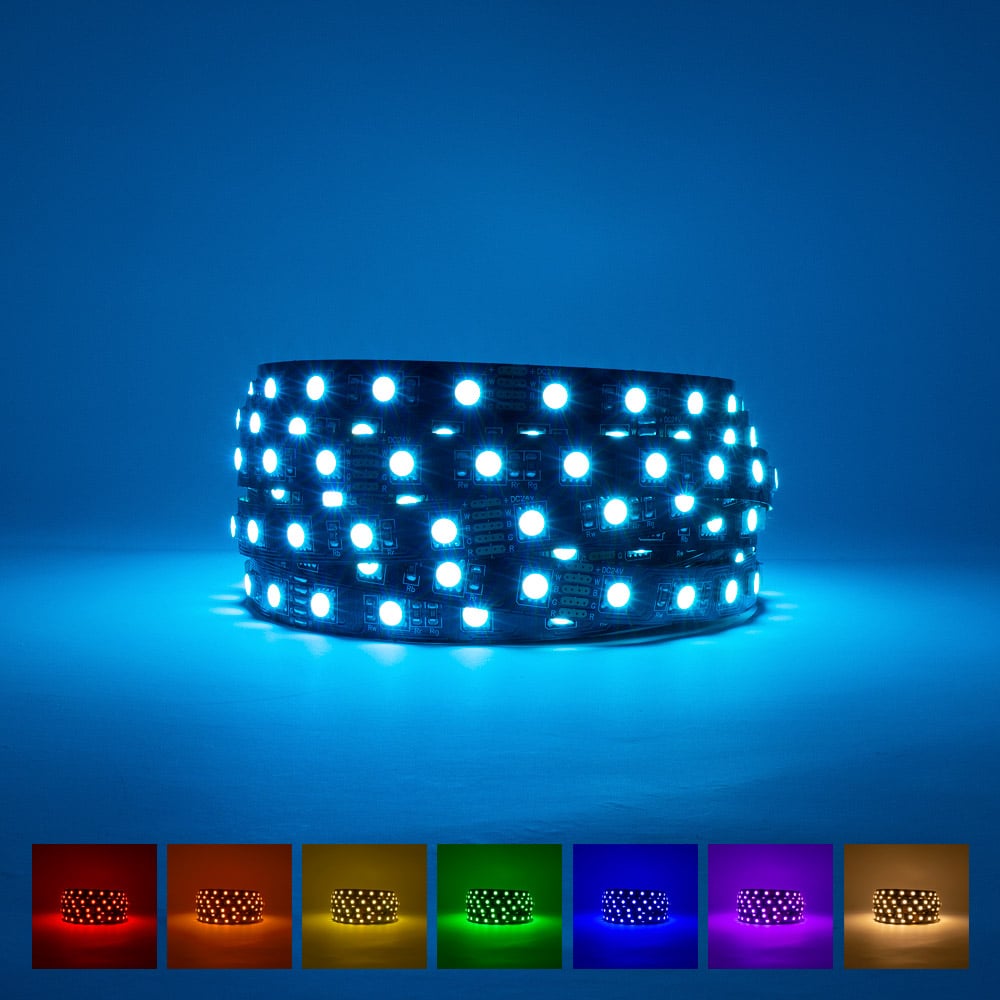 ProFlex RGB Warm White LED Strip Light Black PCB 24V 96W IP20
