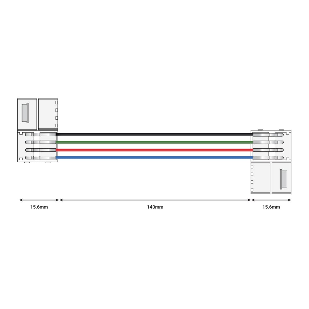 10mm Solderless tri-Colour Double Connector