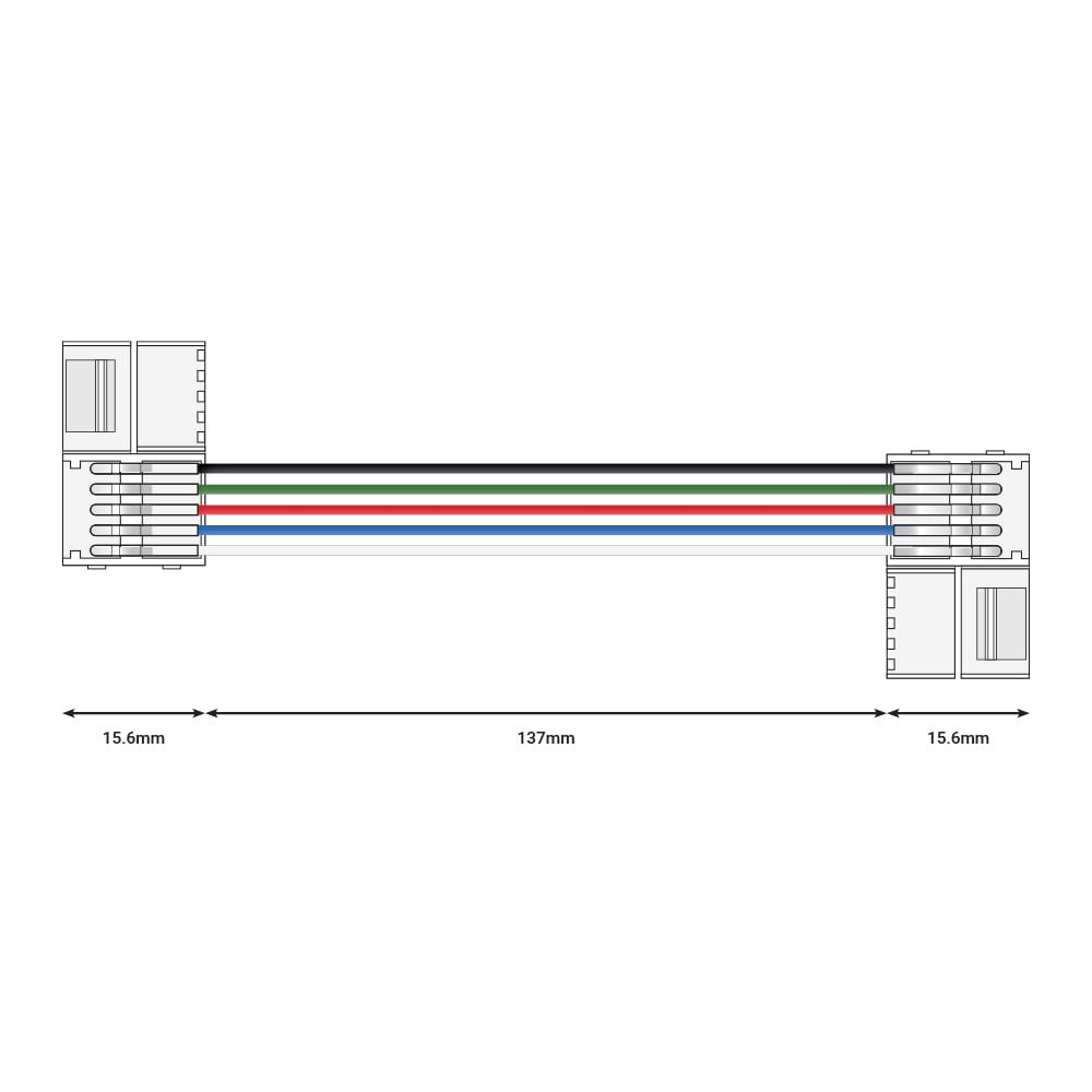 12mm Solderless Quad Colour Double Connector