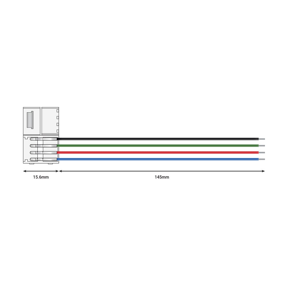 10mm Solderless Tri Connector RGB 15cm