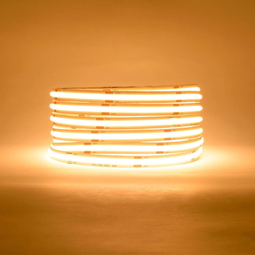 Lifestyle Warm White (2700K) 8mm Single COB LED Strip Light 24V 50W IP20