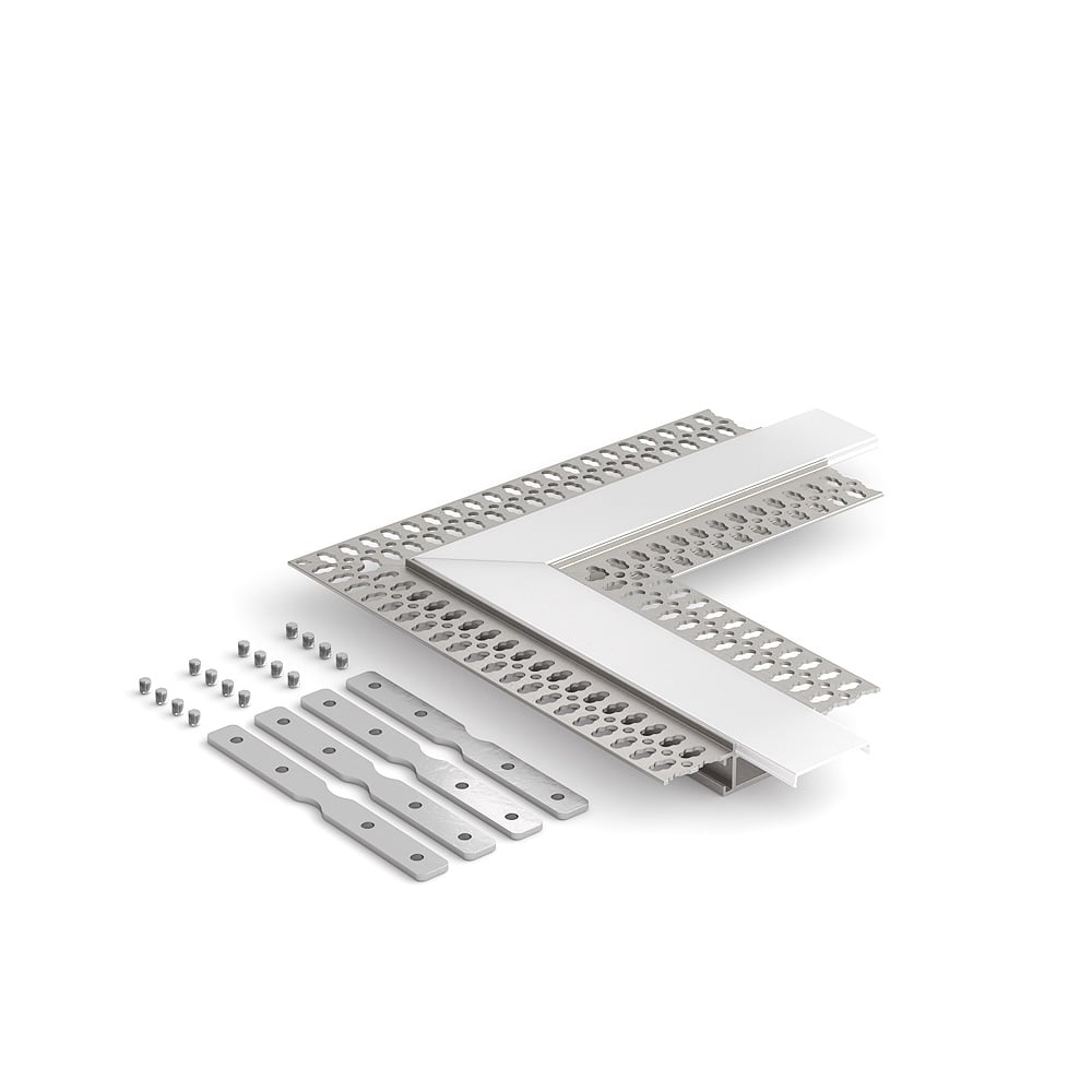 Large Plaster In 90° Flat Corner Profile Connector