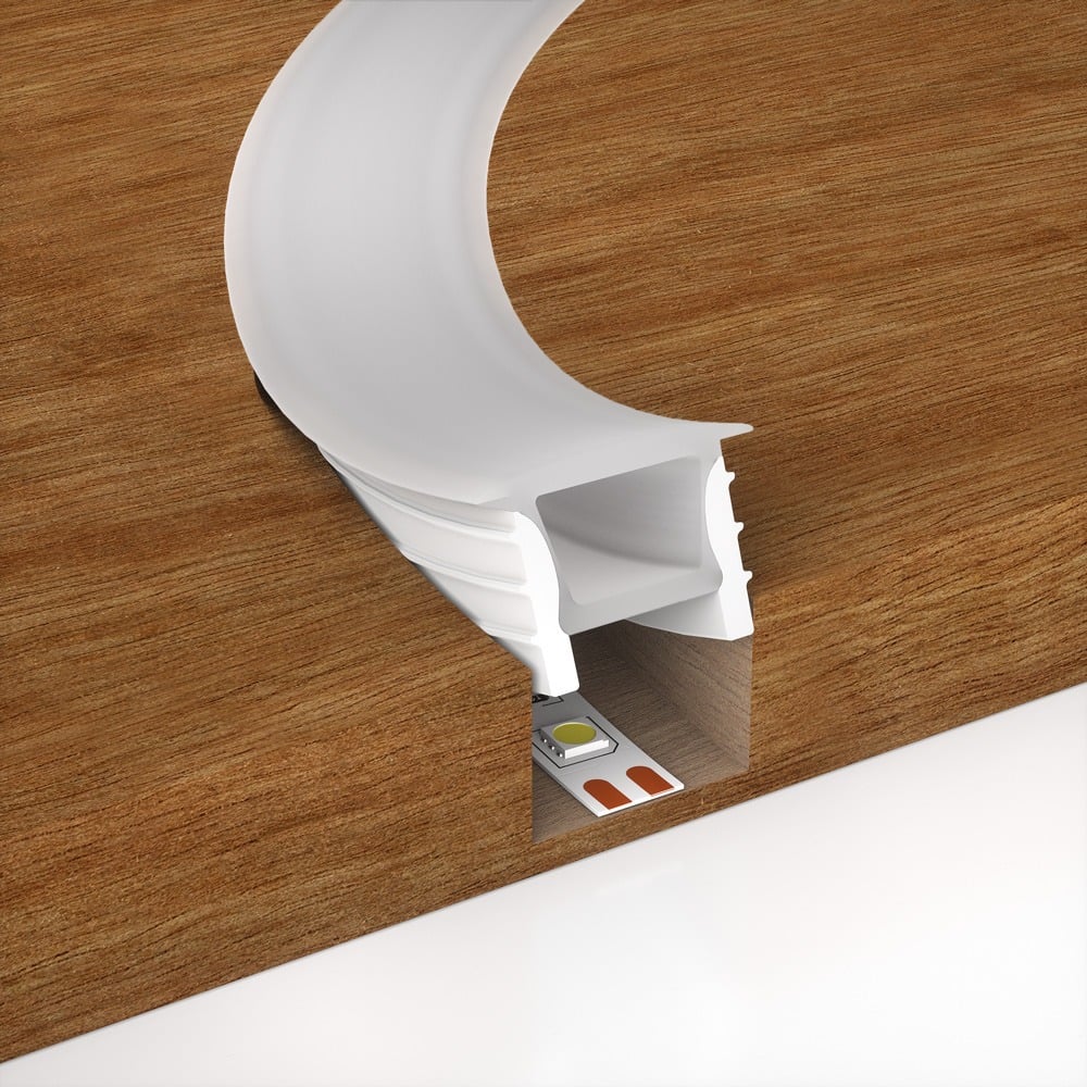 Embedded Silicone Neon Flex Diffuser For LED Strips (20x20mm) 5 MTR Roll Thumbnail