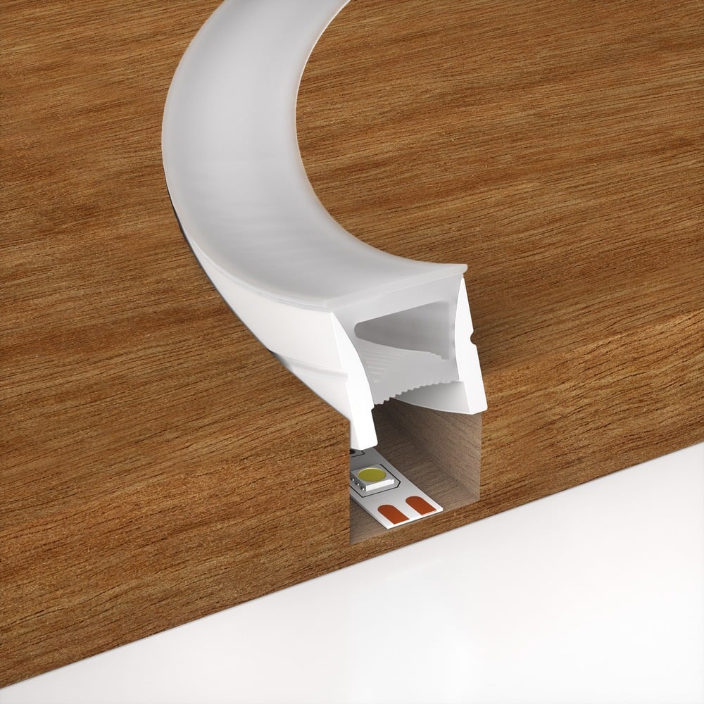 Silicone Neon Flex Diffuser For LED Strips (20x20mm) 5 MTR Roll Thumbnail