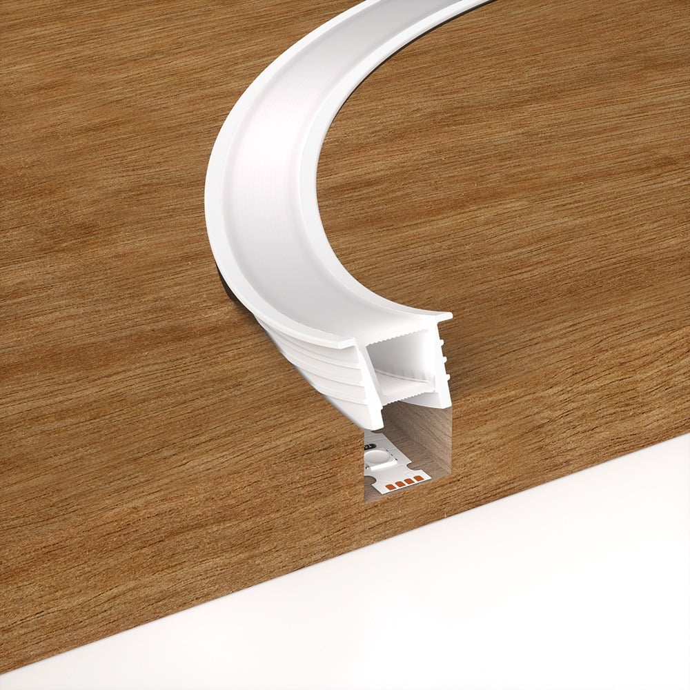 Embedded White Silicone Neon Flex Diffuser For LED Strips (12x12mm) 5 MTR Roll