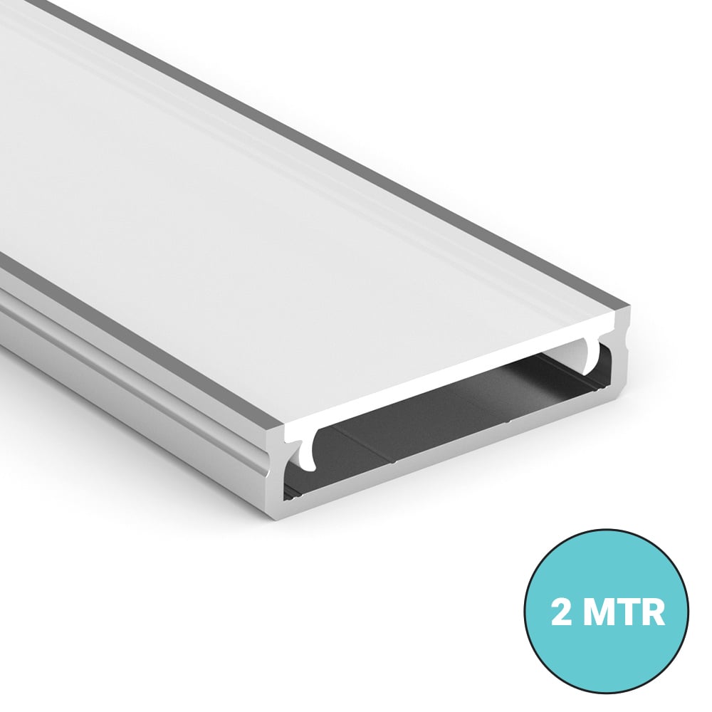 2 Meter Wide Shallow LED Strip Profile Close up