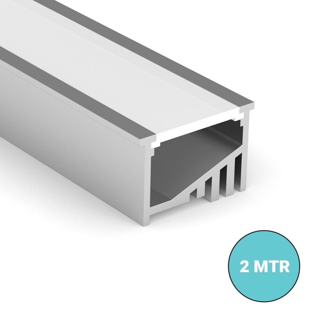 2 meter Recessed Angle LED Strip Profile Close Up
