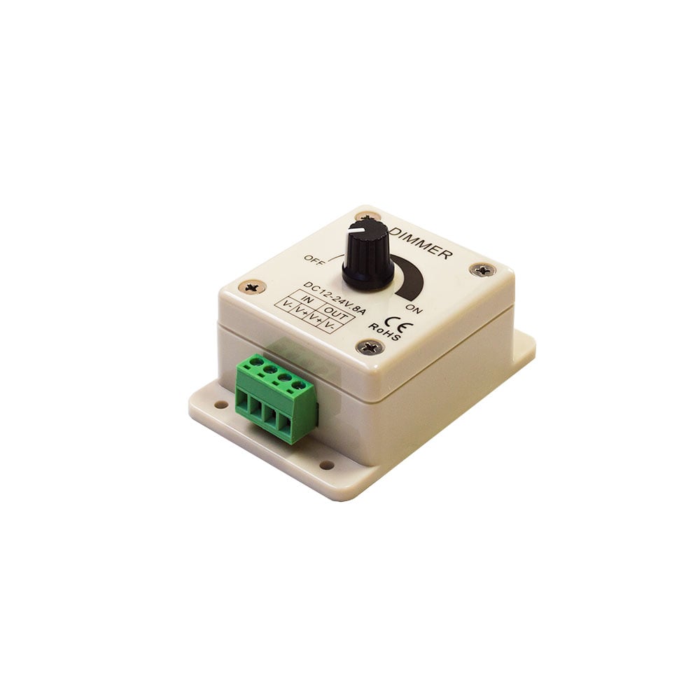 LEDTech In-line Rotary Installation Dimmer 12/24v 8 Amp
