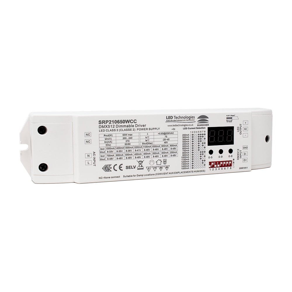 Sunricher DMX Single Channel Constant Current 50w DMX Driver