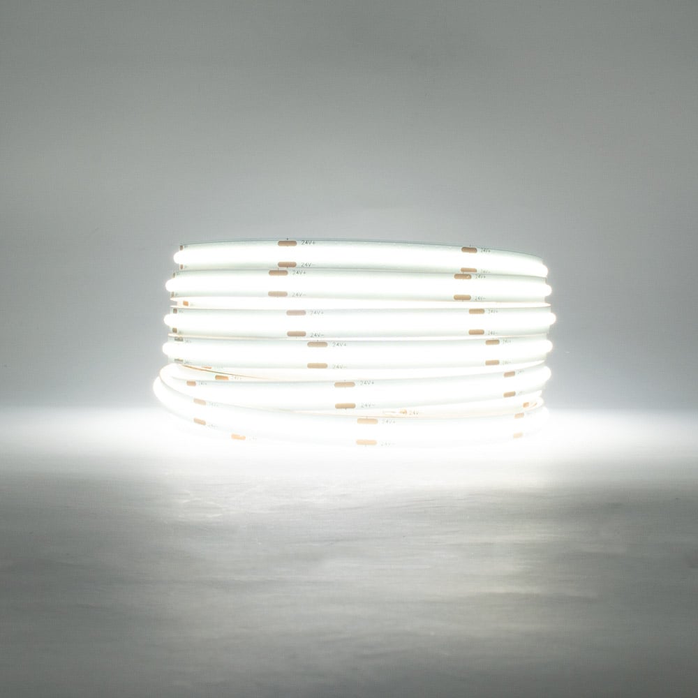 Cool White 6000k - 6500K Single COB LED Strip Light lit