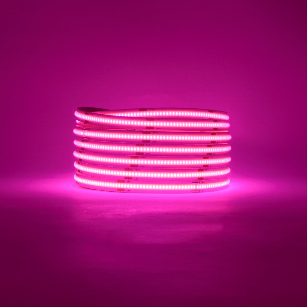 NeoLED Pink Single COB LED Strip Light lit