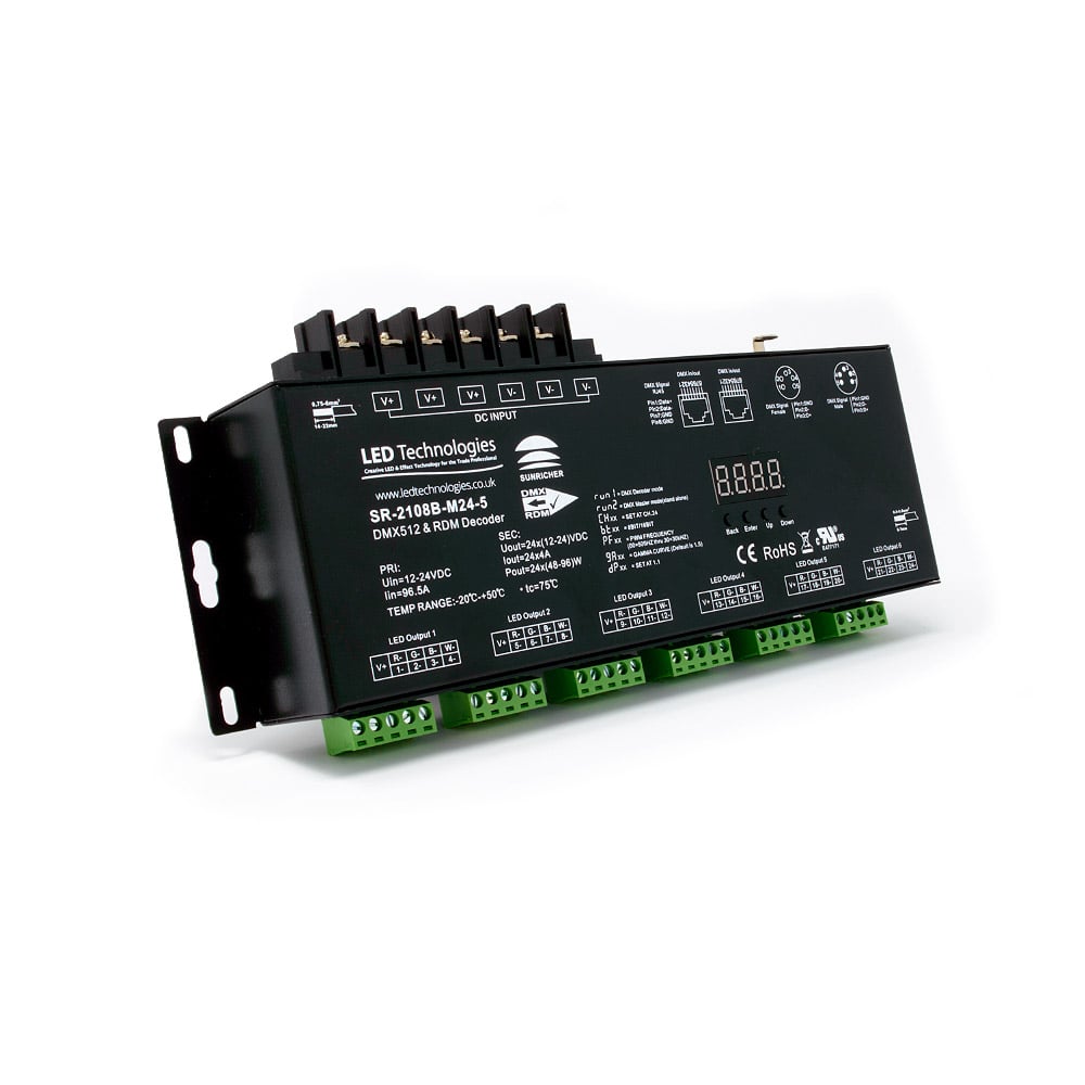 Sunricher DMX Ultra-Pro 24 Channel DMX Decoder with RDM & Master Mode