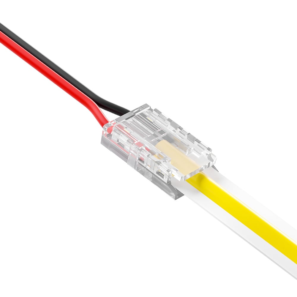 2 Pin Strip to Power Clip Connector for IP20 Single Colour 8mm COB & SMD Strip Pack of 5 COB