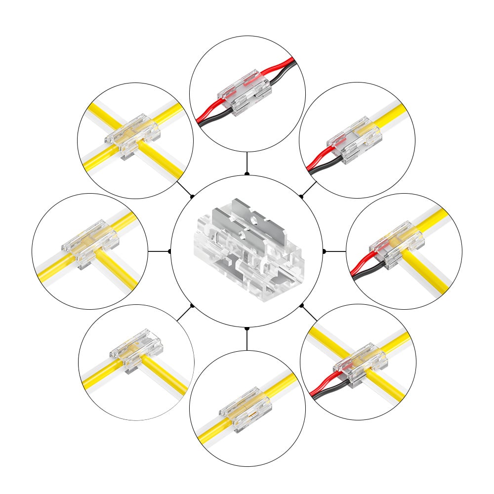 9-in-1 Beetle Connector for IP20 Single Colour 8mm COB & HD SMD Strip Pack of 5 Uses