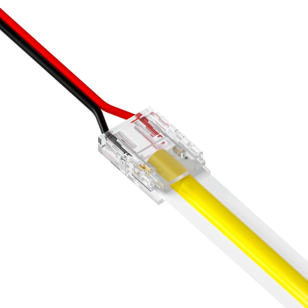 2 Pin Strip to Power Clip Connector for IP20 Single Colour 10mm COB & SMD Strip Pack of 5 COB