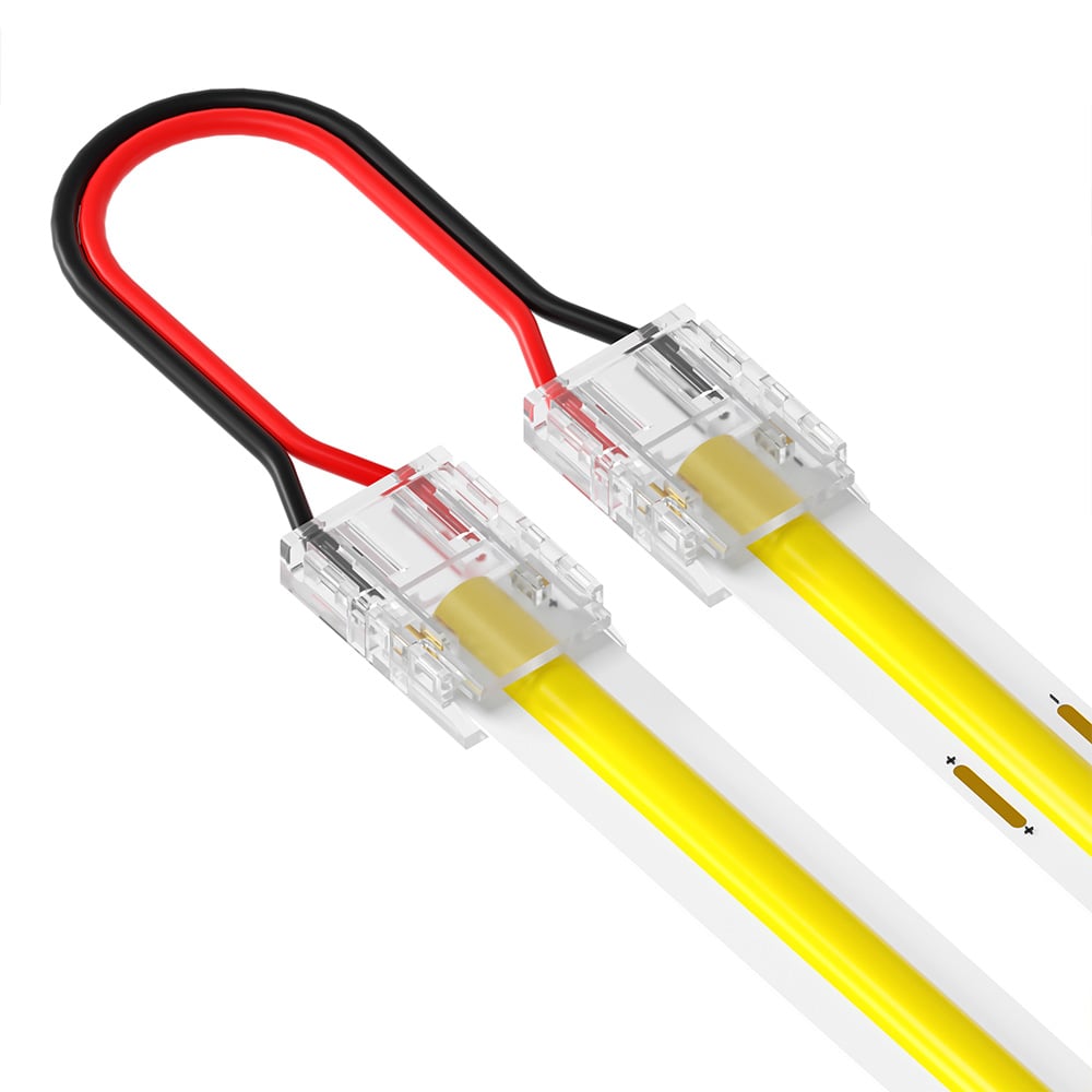 2 Pin Strip to Strip Bridge Clip Connector for IP20 Single Colour 10mm COB & SMD Strip Pack of 5 COB