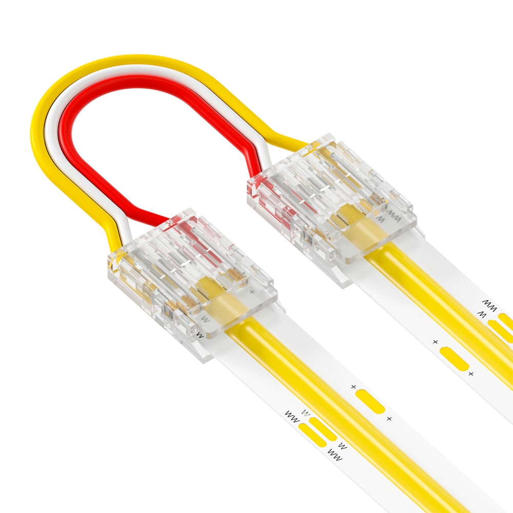 3 Pin Strip to Strip Bridge Clip Connector for IP20 CCT 10mm COB Strip Pack of 5