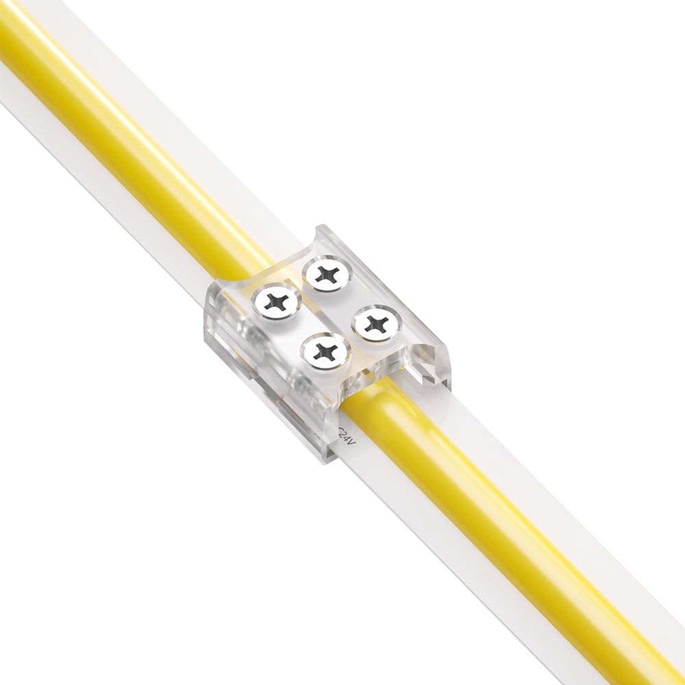 2 Pin Strip to Strip Screw Connector for IP20 Single Colour 10mm COB & SMD Strip Pack of 5 COB