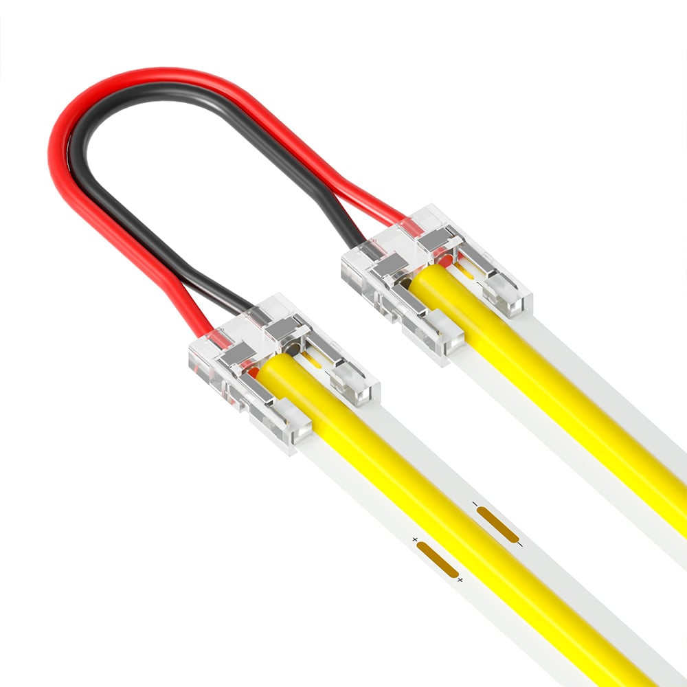 2 Pin Strip to Strip Bridge Beetle Clip Connector for IP20 Single Colour 10mm COB & SMD Strip Pack of 5 COB