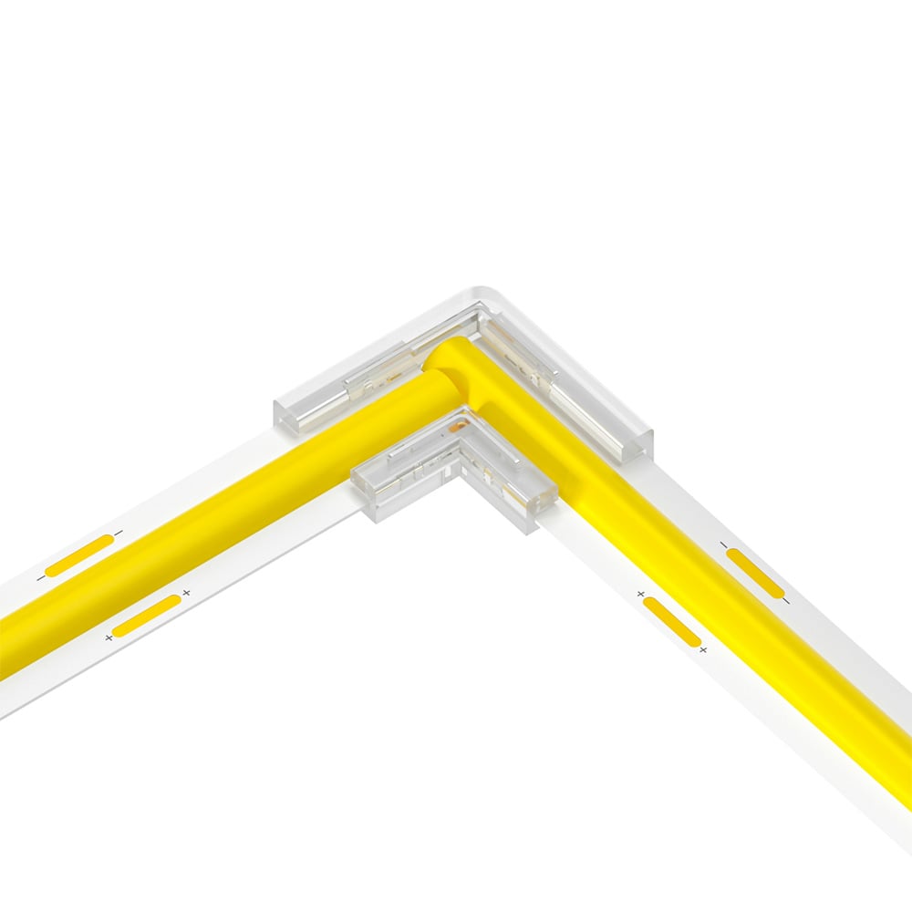 2 Pin Strip to Strip L Shape Corner Beetle Clip Connector for IP20 10mm Single Colour COB & SMD Strip Pack of 5