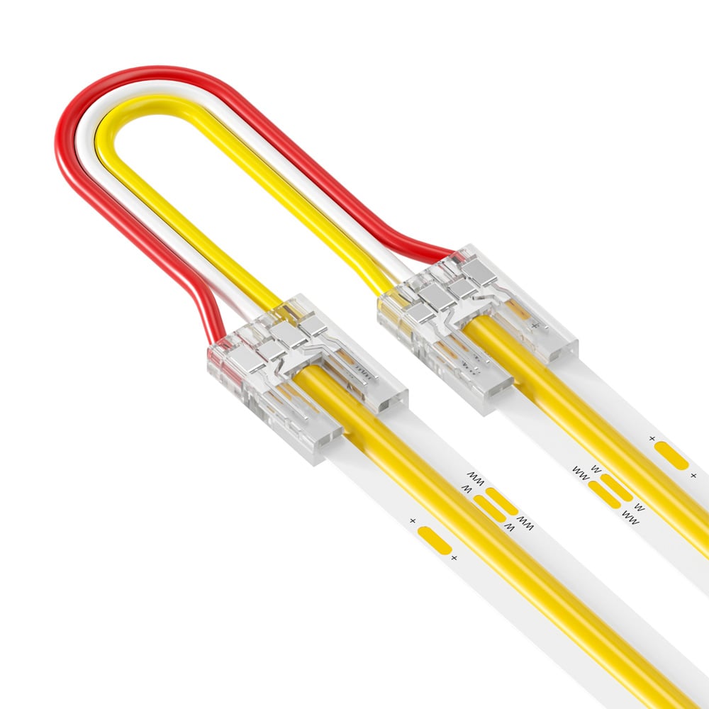 3 Pin Strip to Strip Bridge Beetle Clip Connector for IP20 CCT 10mm COB Strip Pack of 5 COB