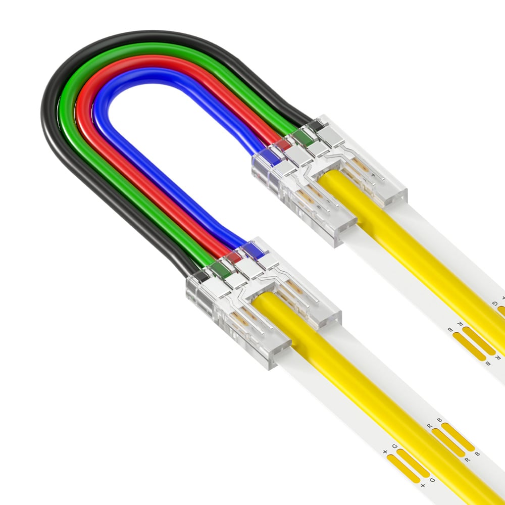 4 Pin Strip to Strip Bridge Beetle Clip Connector for IP20 RGB 10mm COB Strip Pack of 5 COB