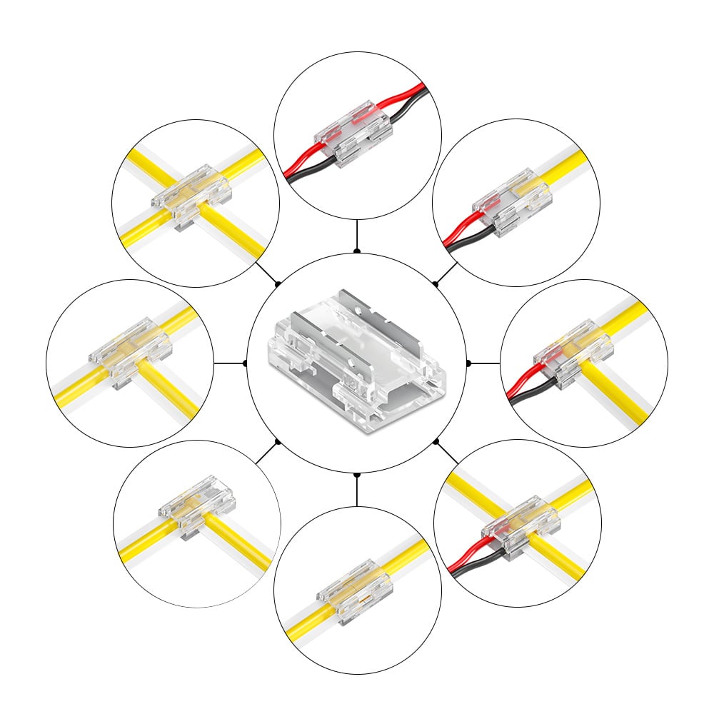 9-in-1 Beetle Connector for IP20 Single Colour 10mm COB & HD SMD Strip Pack of 5 Uses