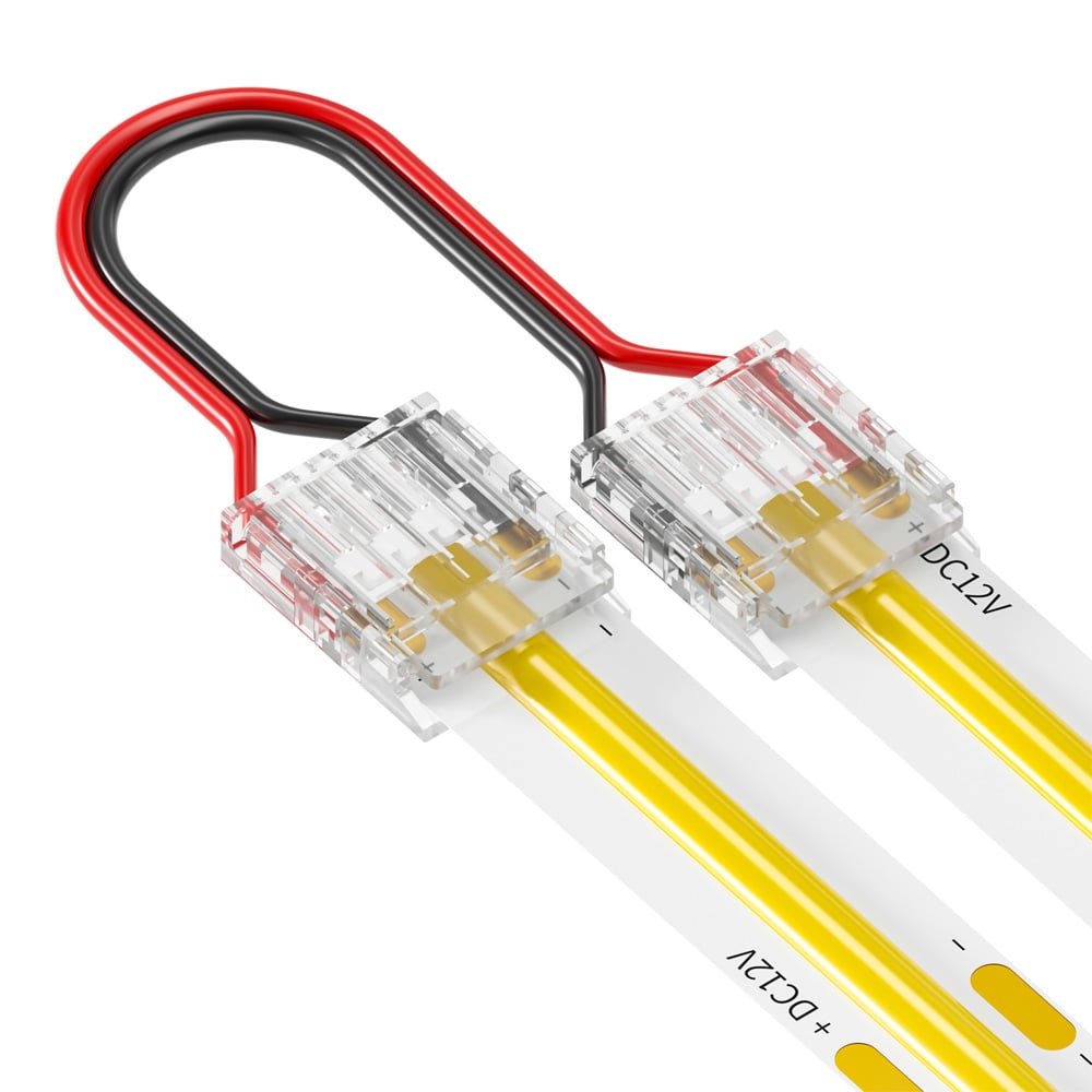 2 Pin Strip to Strip Bridge Clip Connector for IP20 Single Colour 12mm COB & SMD Strip Pack of 5 COB