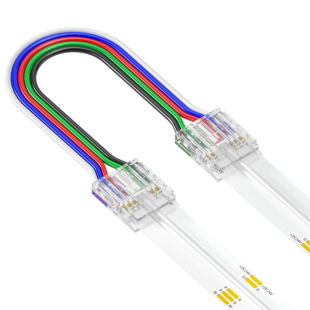 5 Pin Strip to Strip Bridge Clip Connector for IP20 RGBW 12mm COB Strip Pack of 5 COB