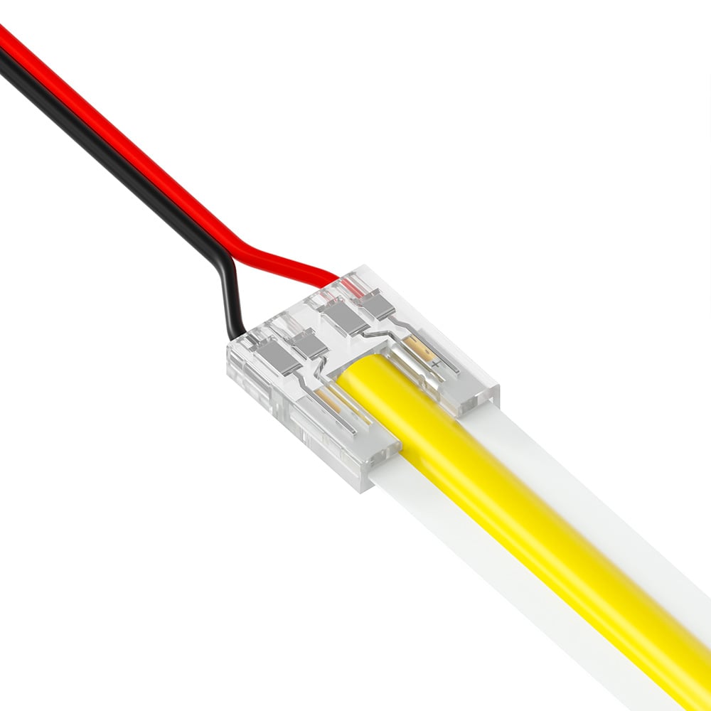 2 Pin Strip to Power Beetle Clip Connector for IP20 Single Colour 12mm COB & SMD Strip Pack of 5 COB
