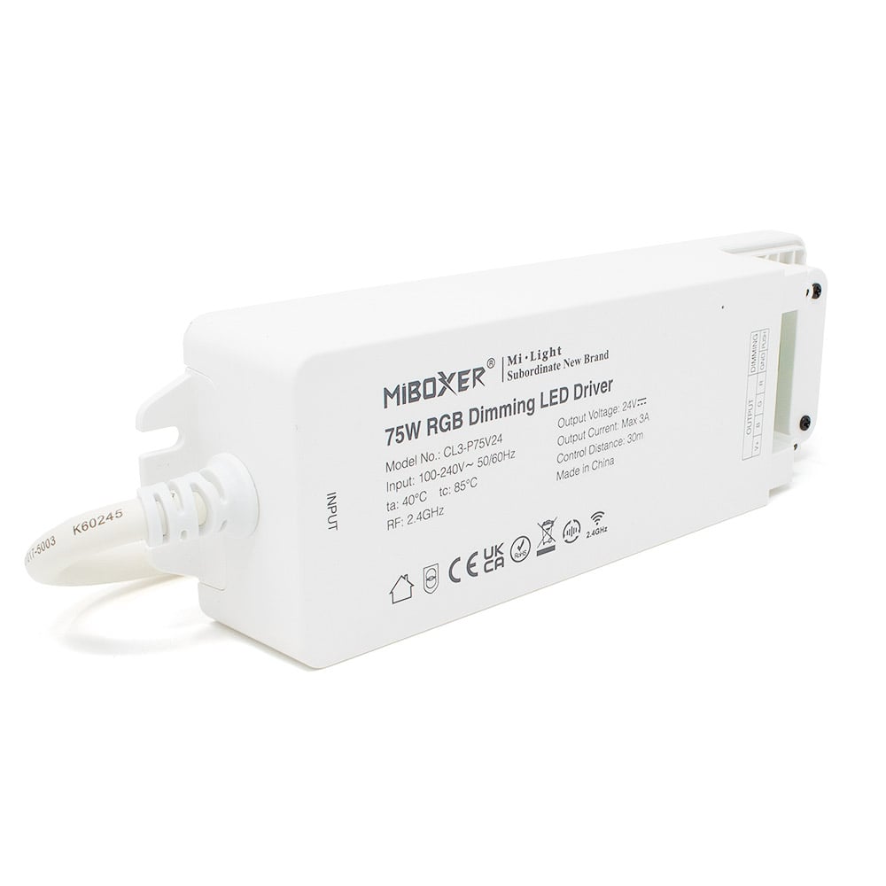 CL3P75V24 MiBoxer 2.4GHz 75W RGB Dimming LED Driver Front No Wire