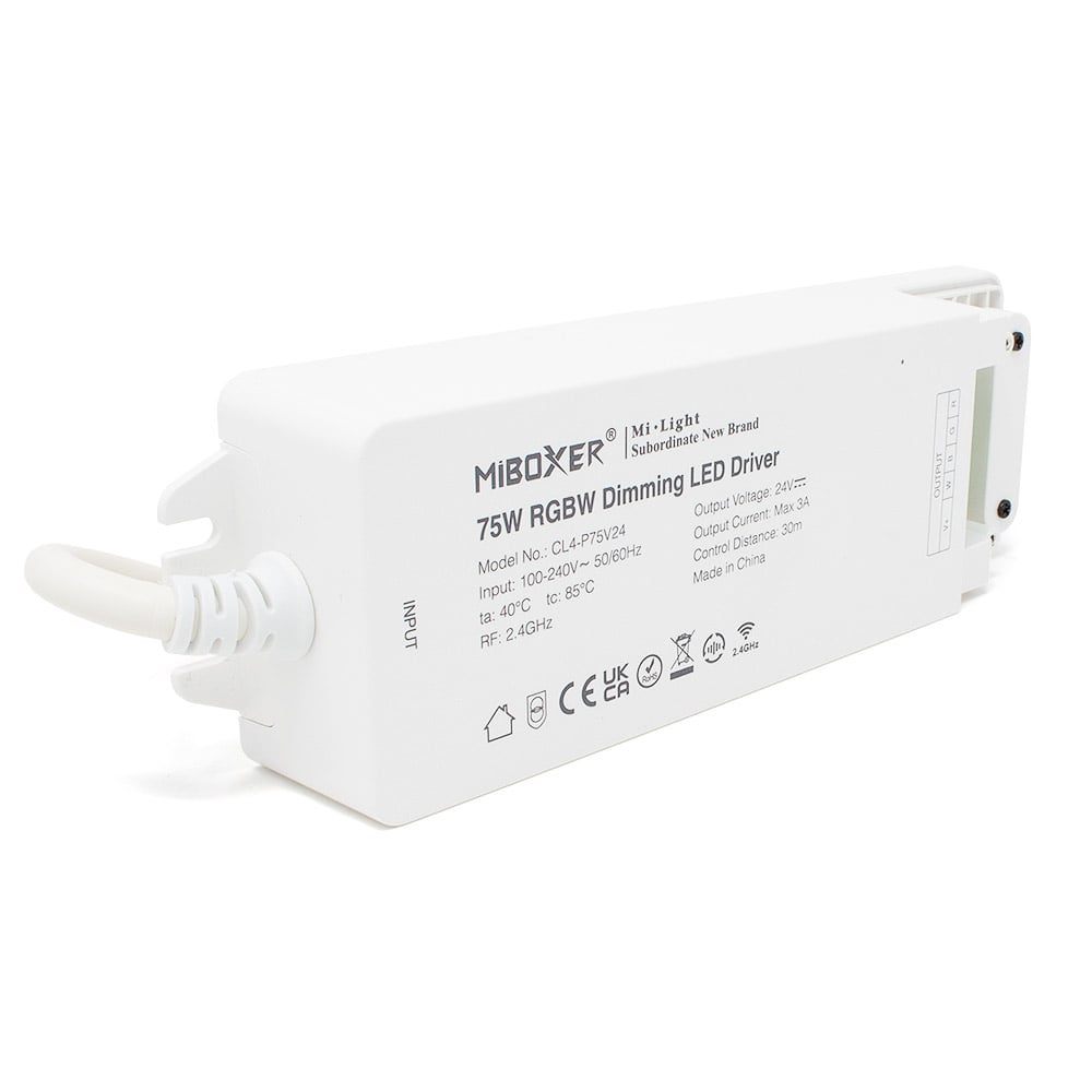 CL4P75V24 MiBoxer 2.4GHz 75W RGBW Dimming LED Driver Front No Wire