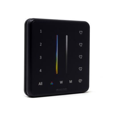 LEDTECH 2.4G RGB+CCT 4 x Zone, 4 x Scene Wireless Wall Panel (Black)
