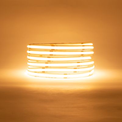 Warm White 2600K single COB LED Strip Light roll lit