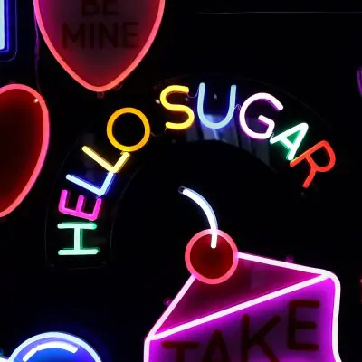 Custom LED Illuminated Signs — neon candy shop retail display