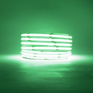 Green Single COB LED Strip Light lit
