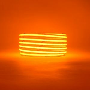 Orange Single COB LED Strip Light lit