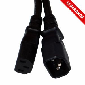 LedTech IEC Male to Female Extension Black 600mm Clearance
