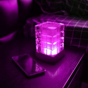 Crystal Tower Tiles Cordless LED Table Lamp