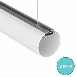 Suspended tube LED profile with clip in diffuser and hanging clips
