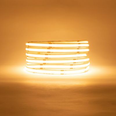 Warm White 2600K single COB LED Strip Light roll lit