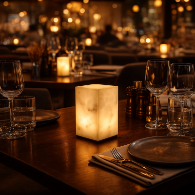 Black Flex Marble Cordless LED Table Lamp