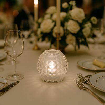 Crystal Ball Cordless LED Table Lamp