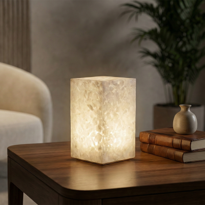 Stone Effect Marble Cordless LED Table Lamp