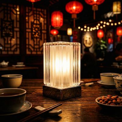 Crystal Tower Cordless LED Table Lamp