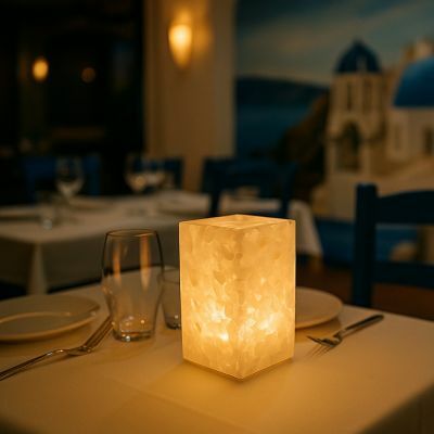 Stone Effect Marble Cordless LED Table Lamp