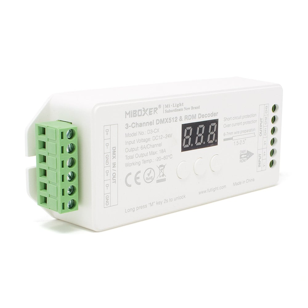 D3CX MiBoxer 3 Channel Constant Voltage DMX512 & RDM Decoder Thumbnail