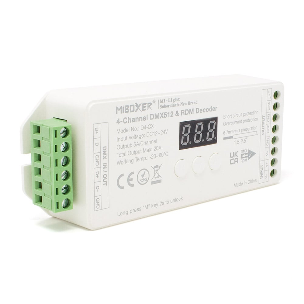 D4CX MiBoxer 4 Channel Constant Voltage DMX512 & RDM Decoder Thumbnail
