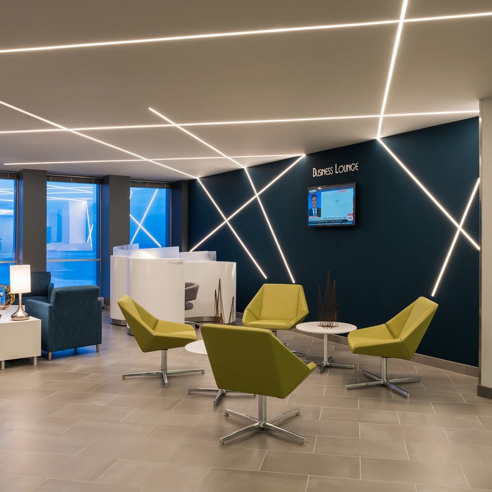 LED profile used as an architectural lighting detail in a finished space