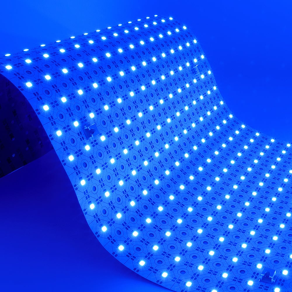 Honeycomb Flexi LED Light Sheet Pack 2pcs 32W 24V Blue Bend Lit